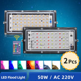 OK-B 2pcs Remote LED FloodLight 50W RGB 100W 220V RReflector-TI00855-Veeddydropshipping